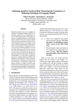 Debiasing should be Good and Bad: Measuring the Consistency of Debiasing
  Techniques in Language Models