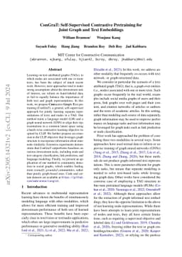 ConGraT: Self-Supervised Contrastive Pretraining for Joint Graph and
  Text Embeddings