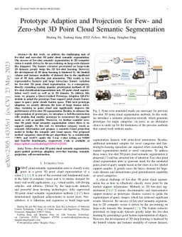 Prototype Adaption and Projection for Few- and Zero-shot 3D Point Cloud
  Semantic Segmentation
