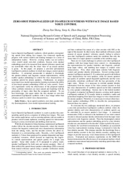 Zero-shot personalized lip-to-speech synthesis with face image based
  voice control