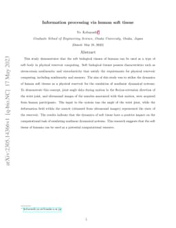Information processing via human soft tissue