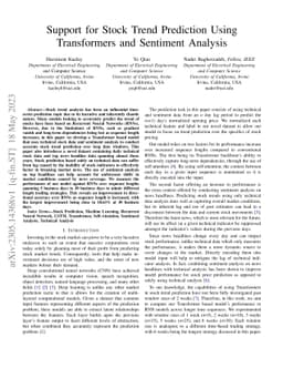 Support for Stock Trend Prediction Using Transformers and Sentiment
  Analysis