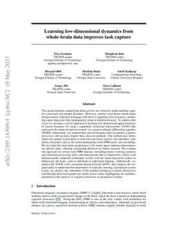 Learning low-dimensional dynamics from whole-brain data improves task
  capture