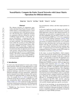 NeuralMatrix: Compute the Entire Neural Networks with Linear Matrix
  Operations for Efficient Inference