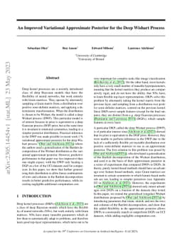 An Improved Variational Approximate Posterior for the Deep Wishart
  Process