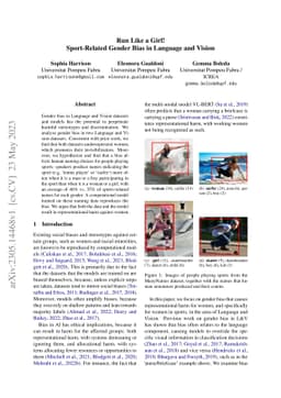 Run Like a Girl! Sports-Related Gender Bias in Language and Vision