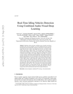 Real-Time Idling Vehicles Detection using Combined Audio-Visual Deep
  Learning