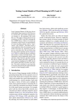 Testing Causal Models of Word Meaning in GPT-3 and -4