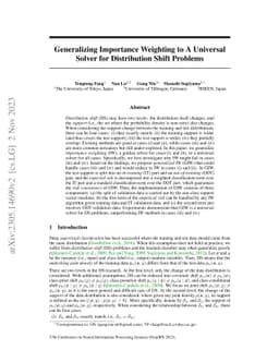 Generalizing Importance Weighting to A Universal Solver for Distribution
  Shift Problems