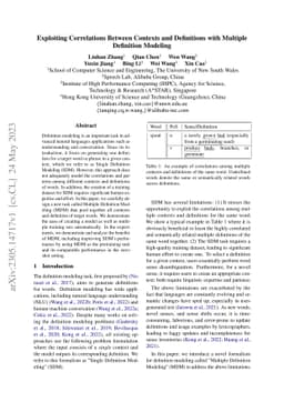 Exploiting Correlations Between Contexts and Definitions with Multiple
  Definition Modeling