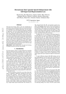 Downstream Task Agnostic Speech Enhancement with Self-Supervised
  Representation Loss