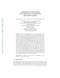 Confidential Truth Finding with Multi-Party Computation (Extended
  Version)