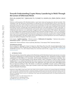 Towards Understanding Crypto Money Laundering in Web3 Through the Lenses
  of Ethereum Heists