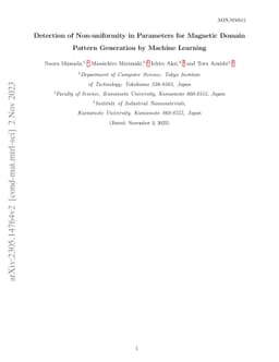 Detection of Non-uniformity in Parameters for Magnetic Domain Pattern
  Generation by Machine Learning