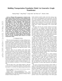 Building Transportation Foundation Model via Generative Graph
  Transformer