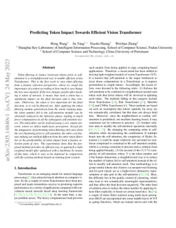 Predicting Token Impact Towards Efficient Vision Transformer