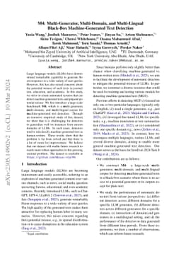 M4: Multi-generator, Multi-domain, and Multi-lingual Black-Box
  Machine-Generated Text Detection