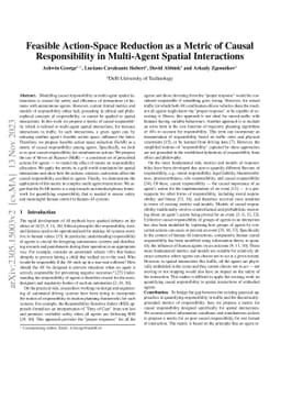 Feasible Action-Space Reduction as a Metric of Causal Responsibility in
  Multi-Agent Spatial Interactions