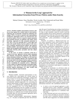 A Human-in-the-Loop Approach for Information Extraction from Privacy
  Policies under Data Scarcity