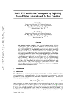 Local SGD Accelerates Convergence by Exploiting Second Order Information
  of the Loss Function