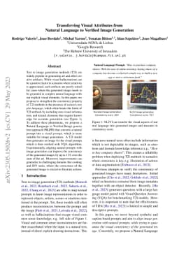 Transferring Visual Attributes from Natural Language to Verified Image
  Generation