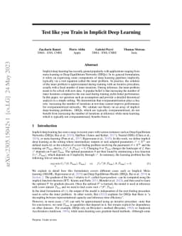 Test like you Train in Implicit Deep Learning