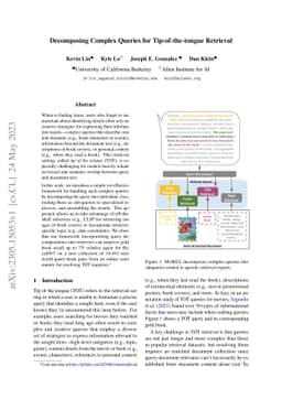 Decomposing Complex Queries for Tip-of-the-tongue Retrieval