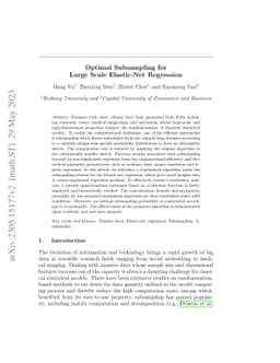 Optimal subsampling for large scale Elastic-net regression