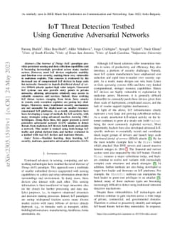 IoT Threat Detection Testbed Using Generative Adversarial Networks