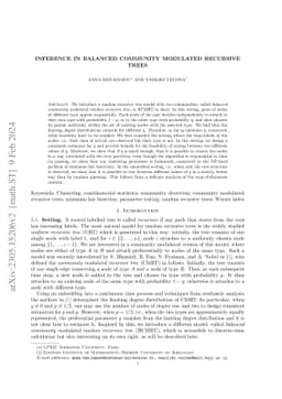 Inference in balanced community modulated recursive trees