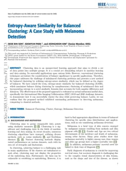 Entropy-Aware Similarity for Balanced Clustering: A Case Study with
  Melanoma Detection