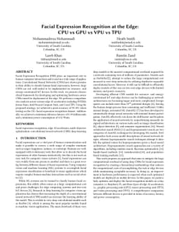 Facial Expression Recognition at the Edge: CPU vs GPU vs VPU vs TPU