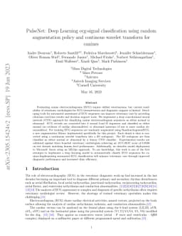 PulseNet: Deep Learning ECG-signal classification using random
  augmentation policy and continous wavelet transform for canines