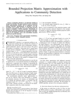 Bounded Projection Matrix Approximation with Applications to Community
  Detection