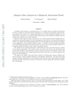 Adaptive Data Analysis in a Balanced Adversarial Model