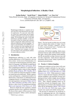Morphological Inflection: A Reality Check