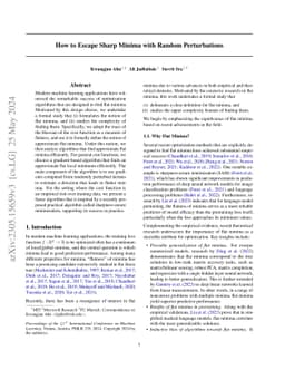 How to escape sharp minima with random perturbations