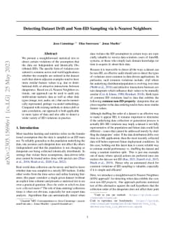 Detecting Dataset Drift and Non-IID Sampling via k-Nearest Neighbors
