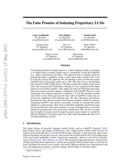 The False Promise of Imitating Proprietary LLMs
