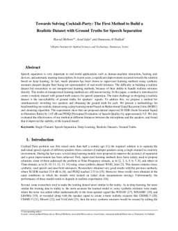 Towards Solving Cocktail-Party: The First Method to Build a Realistic
  Dataset with Ground Truths for Speech Separation