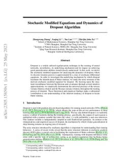 Stochastic Modified Equations and Dynamics of Dropout Algorithm