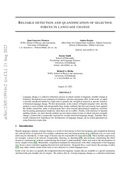 Reliable Detection and Quantification of Selective Forces in Language
  Change