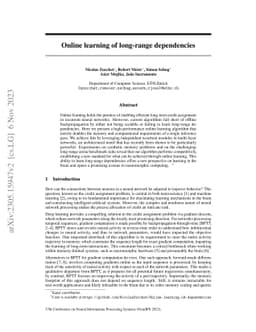 Online learning of long-range dependencies