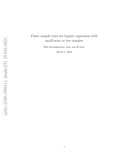 Finite sample rates for logistic regression with small noise or few
  samples