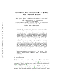 Vision-based Safe Autonomous UAV Docking with Panoramic Sensors