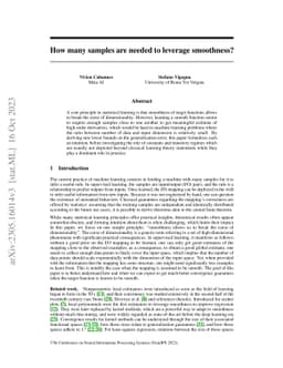 How many samples are needed to leverage smoothness?