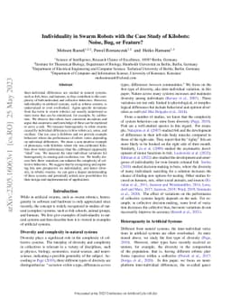 Individuality in Swarm Robots with the Case Study of Kilobots: Noise,
  Bug, or Feature?