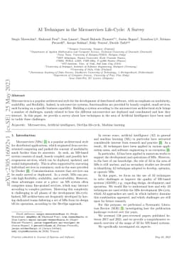 AI Techniques in the Microservices Life-Cycle: A Systematic Mapping Study