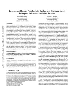 Leveraging Human Feedback to Evolve and Discover Novel Emergent
  Behaviors in Robot Swarms