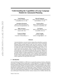Understanding the Capabilities of Large Language Models for Automated
  Planning